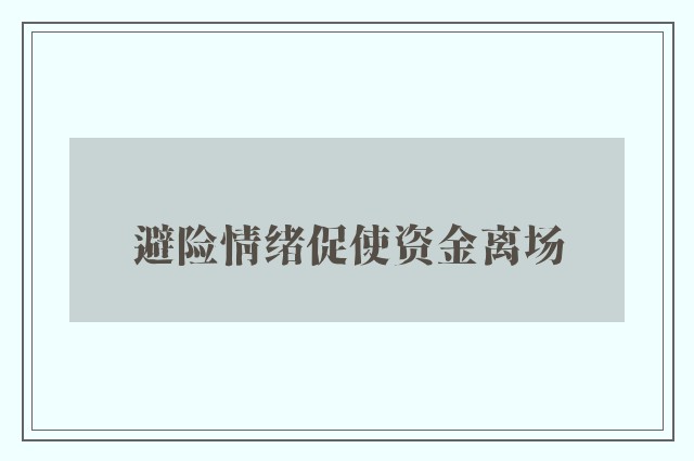 避险情绪促使资金离场