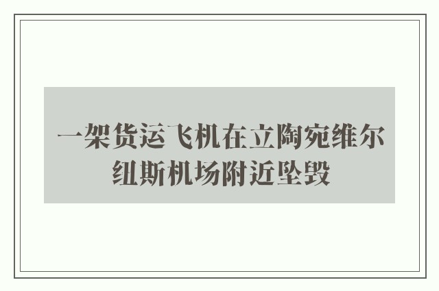 一架货运飞机在立陶宛维尔纽斯机场附近坠毁