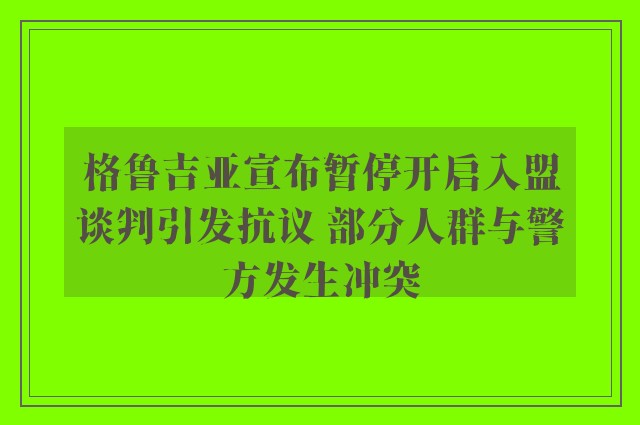 格鲁吉亚宣布暂停开启入盟谈判引发抗议 部分人群与警方发生冲突